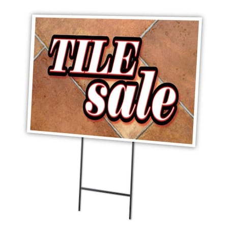 Signmission Tile Sale Yard Sign & Stake outdoor plastic coroplast window, C-1824 Tile Sale C-1824 Tile Sale